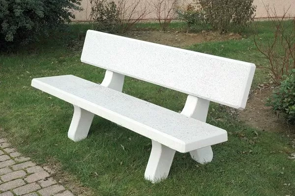 Witte betonnen bank