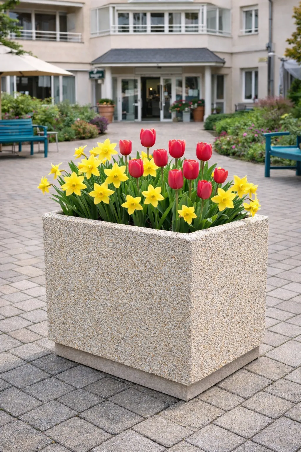 Square concrete planter