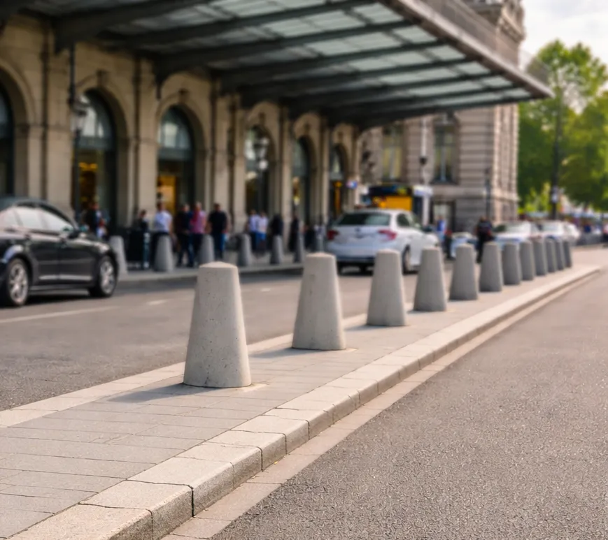 Borne béton conique