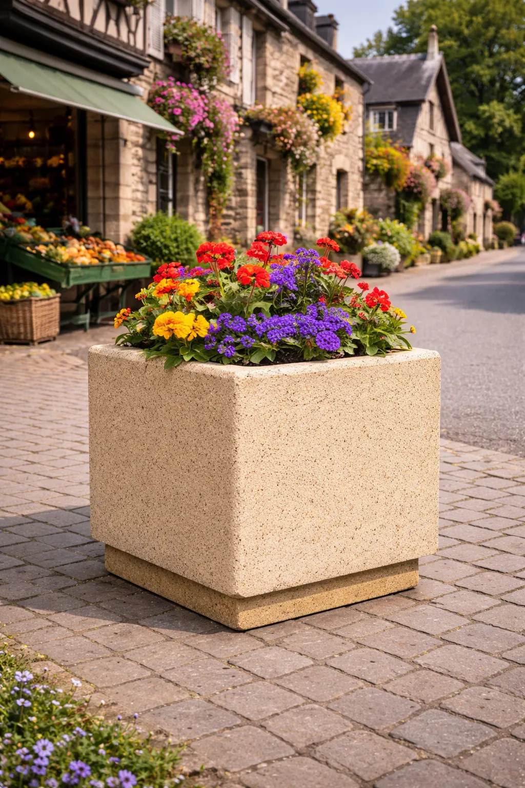 Square concrete planter