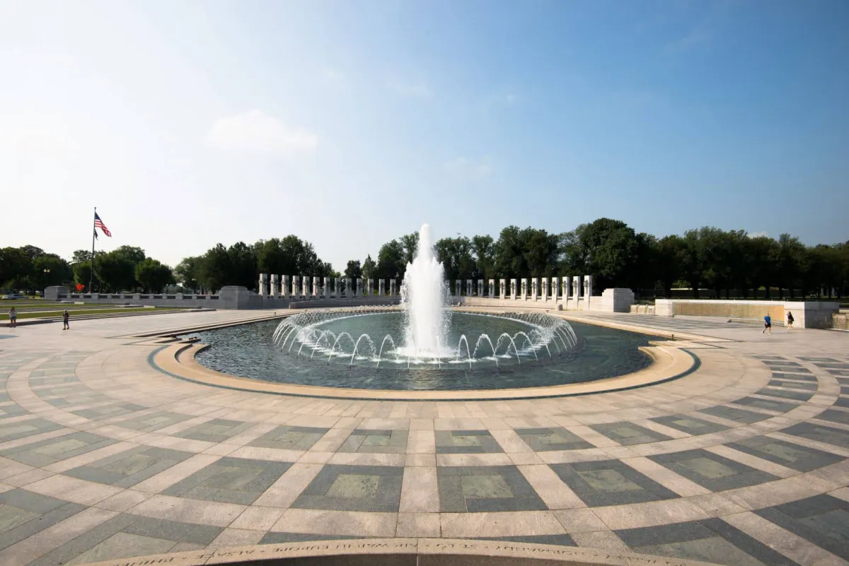 Fontein van het Nationale Tweede Wereldoorlog Memorial in Washington