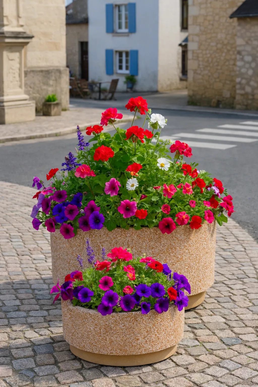 Round concrete planter